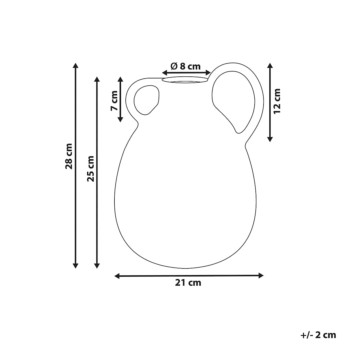 Stoneware Flower Vase Dory 28cm White Modern Decor For Home-Furniture Kingdom